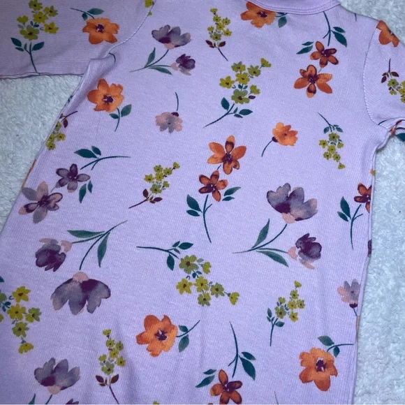 Carter's Lilac Floral Footed One-Piece Pajamas - Picture 5 of 9
